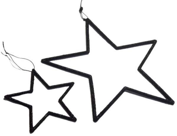 Offener Stern aus Kunststoff in der Farbe Schwarz - 2 Offener Stern aus Kunststoff in der Farbe Schwarz - 2