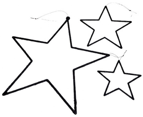 Offener Stern aus Kunststoff in der Farbe Schwarz  - 1