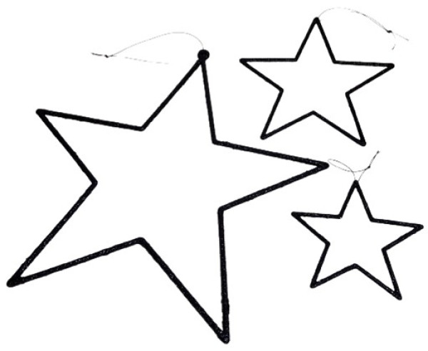 Offener Stern aus Kunststoff in der Farbe Schwarz - 1 Offener Stern aus Kunststoff in der Farbe Schwarz - 1