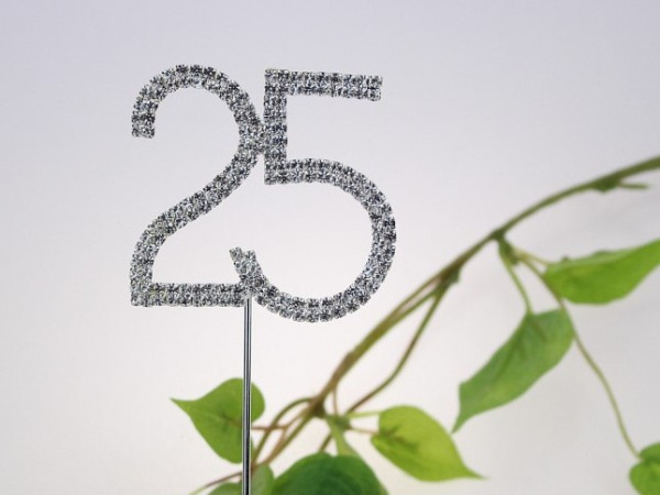 Stecker silberfarbene 25 mit Strass - 5