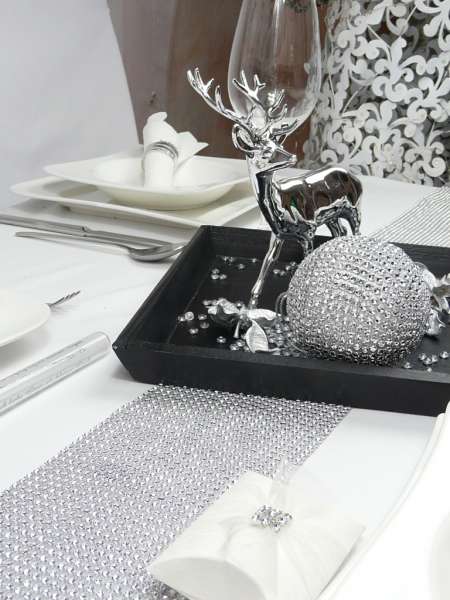 Strassband silber
