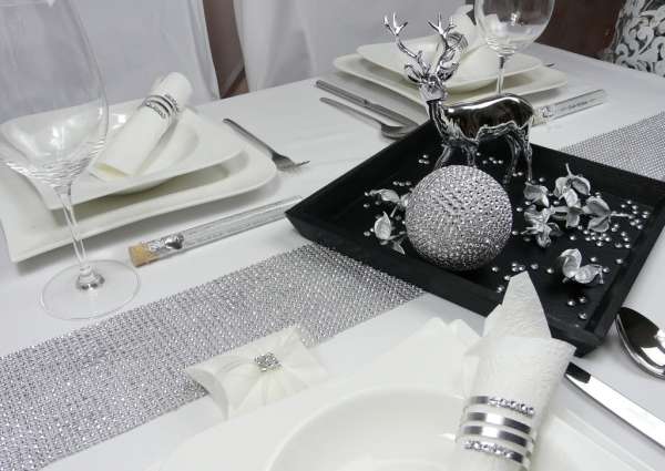 Strassband silber