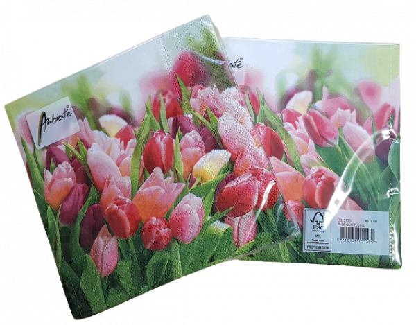 Servietten "Glorious Tulips" - ein bunter Tulpenstrauß - 2