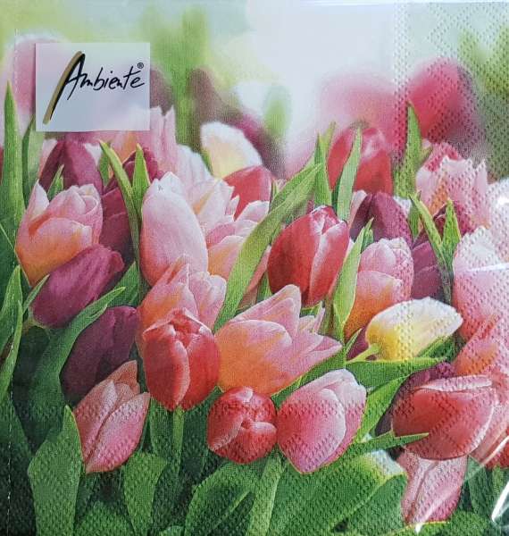 Servietten "Glorious Tulips" - ein bunter Tulpenstrauß - 1
