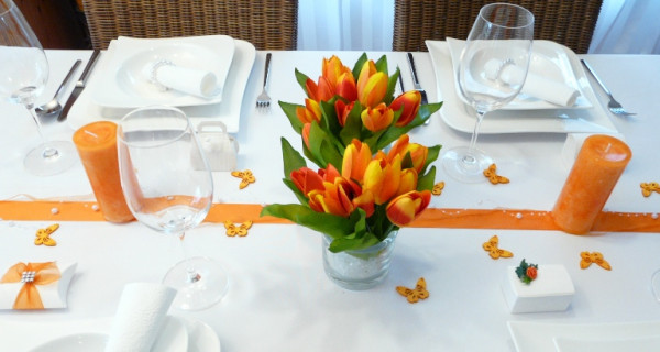 Blumen, Tulpen, Blumenstrauß, orange. Tischdeko-online.de 4