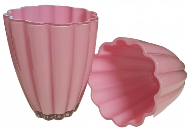 Rosa Glasvase "Bloom" - Vase, Blumenvase - 2 Rosa Glasvase "Bloom" - Vase, Blumenvase - 2