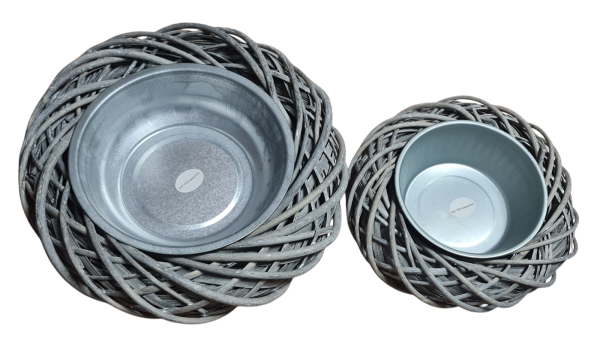 Weidekranz White Washed aus echten Weidezweigen mit abnehmbarem Zinkeinsatz