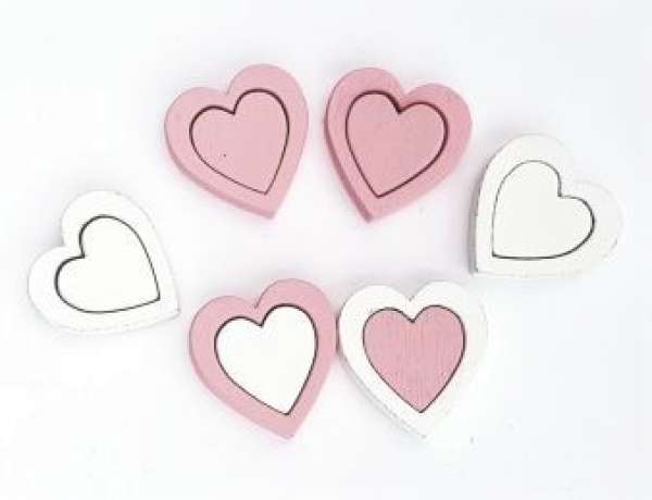 kleine Herzen rosa/weiß - Streudeko - 2