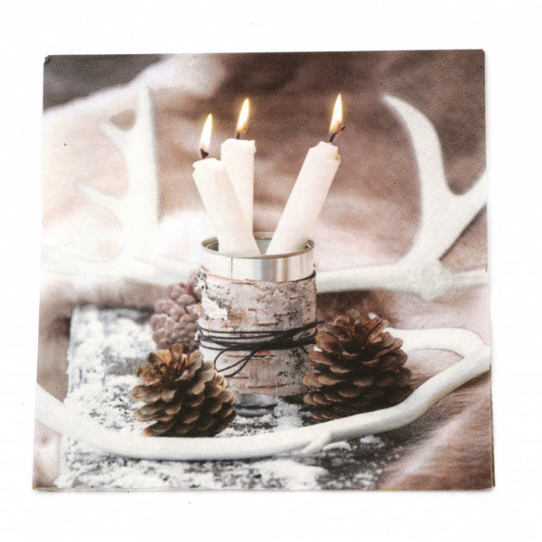 Winterservietten "White Candels" zu Weihnachten Winterservietten "White Candels" zu Weihnachten