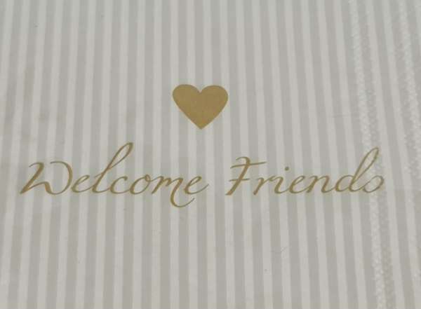 Servietten "welcome friends", gestreift - 2 Servietten "welcome friends", gestreift - 2