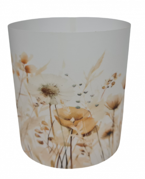 Tischlicht aus Pergamentpapier mit Wiesenblumen in Bohostyle - 1 Tischlicht aus Pergamentpapier mit Wiesenblumen in Bohostyle - 1