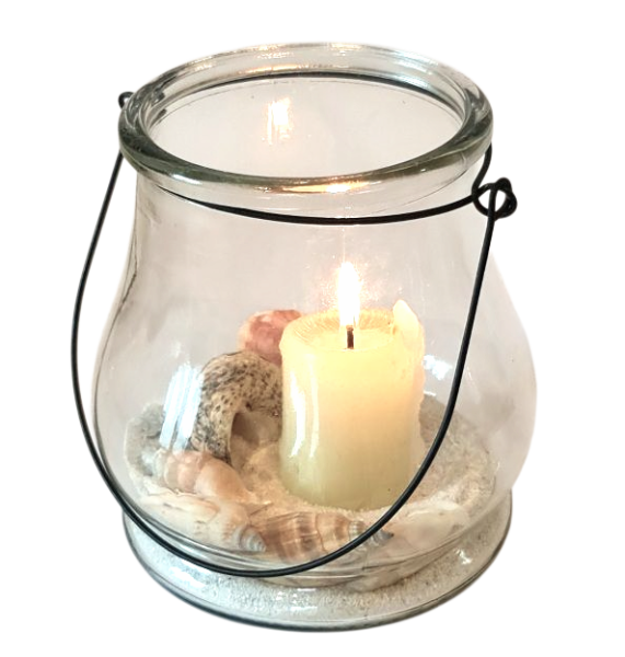 Maritimes Windlicht aus Glas, 13 cm - 2