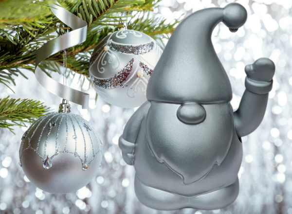 Winkender Weihnachtsmann, Wichtel, silber Winkender Weihnachtsmann, Wichtel, silber