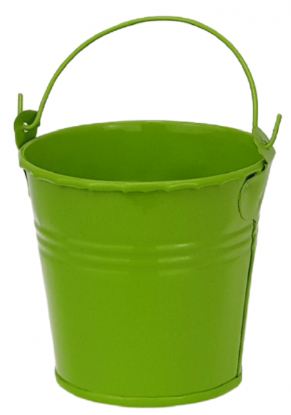 kleiner, grüner Zinkeimer mit einem Henkel - 2 kleiner, grüner Zinkeimer mit einem Henkel - 2