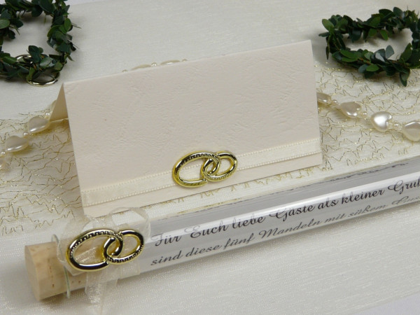 Ringe, gold, Gastgeschenke, Glasröhrchen, Reagenzglas Ringe, gold, Gastgeschenke, Glasröhrchen, Reagenzglas